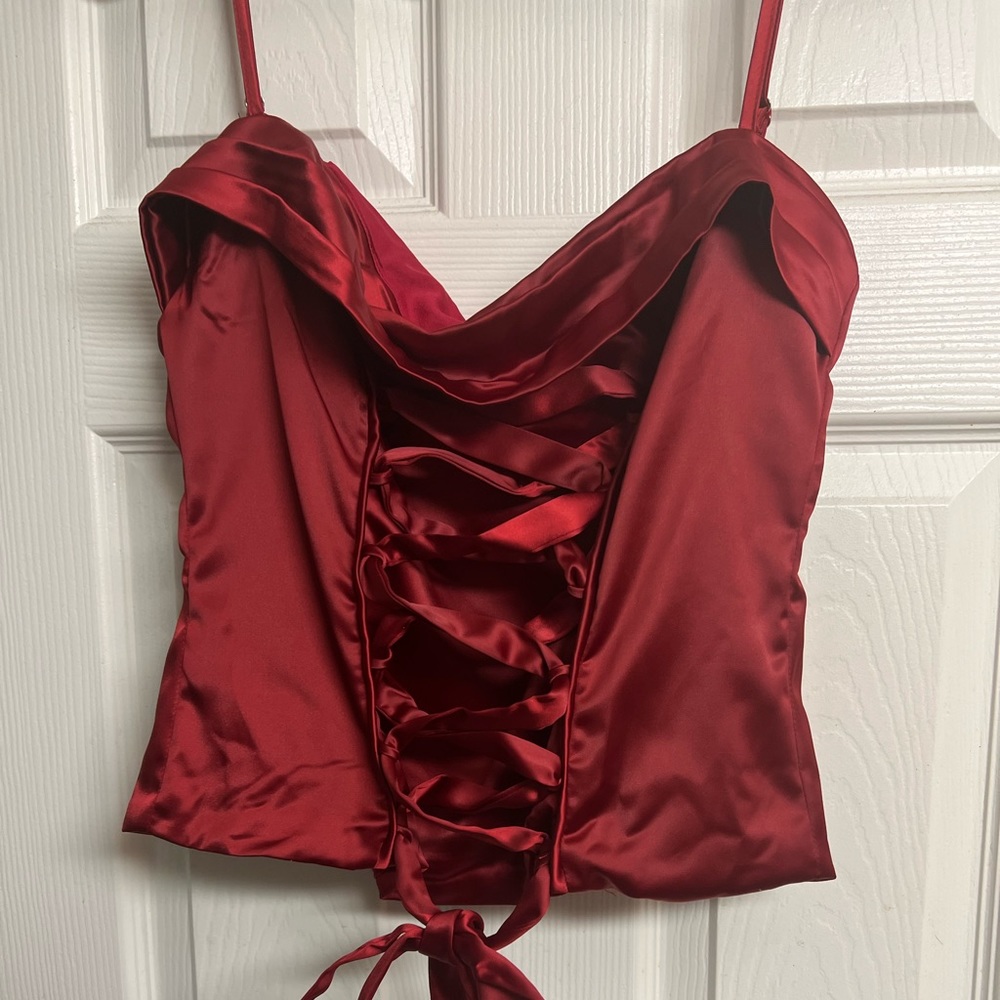 Ret front tie corset date night blouse - Picture 2 of 5